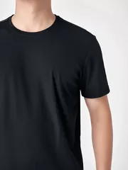 Áo Thun Nam Trơn 5S Fashion Dệt Gân Tăm Casual ATS24046