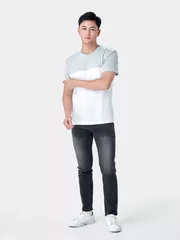 Áo Thun Nam Ngắn Tay 5S Fashion Can Phối Phom Casual ATS24014
