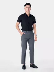 Áo Sơ Mi Nam Ngắn Tay 5S Fashion Màu Đen ASC24045