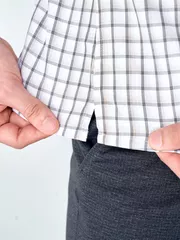 Áo Sơ Mi Nam Ngắn Tay 5S Fashion Trắng Kẻ Ô Có Túi ASC24041