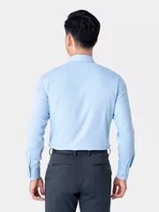 Áo Sơ Mi Nam Dài Tay 5S Fashion Màu Xanh Slimfit ASM24082