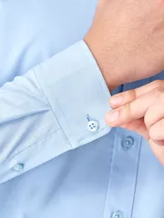 Áo Sơ Mi Nam Dài Tay 5S Fashion Màu Xanh Slimfit ASM24082