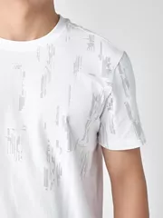 Áo Thun Nam Ngắn Tay 5S Fashion Cotton In Họa Tiết Casual ATS24004