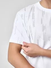 Áo Thun Nam Ngắn Tay 5S Fashion Cotton In Họa Tiết Casual ATS24004