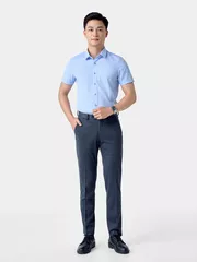 Áo Sơ Mi Nam Ngắn Tay 5S Fashion Họa Tiết Phom Slimfit ASC24046