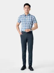 Áo Sơ Mi Nam Ngắn Tay 5S Fashion Kẻ Caro Phom Slimfit ASC24037