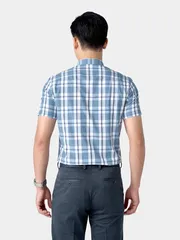 Áo Sơ Mi Nam Ngắn Tay 5S Fashion Kẻ Caro Phom Slimfit ASC24037