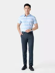 Áo Sơ Mi Nam Ngắn Tay 5S Fashion Dệt Hiệu Ứng Slimfit ASC24026