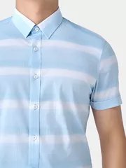 Áo Sơ Mi Nam Ngắn Tay 5S Fashion Dệt Hiệu Ứng Slimfit ASC24026