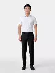 Áo Sơ Mi Nam Ngắn Tay 5S Fashion Trắng Dệt Jacquard ASC24075