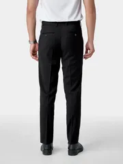 Quần Tây Nam 5S Fashion Trơn Màu Đen Slimfit QAU24163