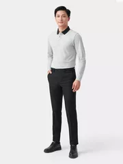 Áo Polo Dài Tay 5S Fashion Cổ Phối Màu Slimfit APD23600