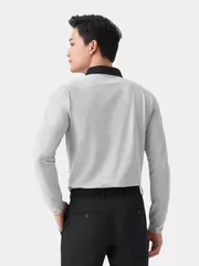 Áo Polo Dài Tay 5S Fashion Cổ Phối Màu Slimfit APD23600