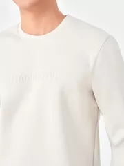 Áo Nỉ Cổ Tròn 5S Fashion In Nổi Slimfit ANO23016