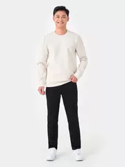 Áo Nỉ Cổ Tròn 5S Fashion In Nổi Slimfit ANO23016