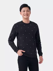 Áo Nỉ Cổ Tròn 5S Fashion In Tràn Slimfit ANO23028