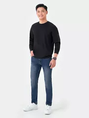 Áo Nỉ Cổ Tròn Tay Raglan Phối Túi Khóa 5S Fashion Regularfit ANO23002