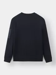 Áo Nỉ Cổ Tròn Tay Raglan Phối Túi Khóa 5S Fashion Regularfit ANO23002