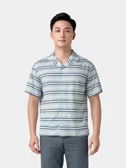 Áo Sơ Mi Nam Ngắn Tay 5S Fashion Họa Tiết Phom Casual ASC24080