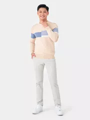 Áo len phối kẻ lệch 5S Fashion ALO23001