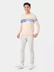 Áo len phối kẻ lệch 5S Fashion ALO23001