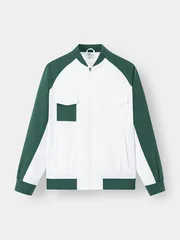 Áo Khoác Bomber 2 Lớp Lót Gió Phối Màu Tay Raglan 5S Fashion AKB23016