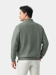 Áo Khoác Bomber 2 Lớp Lót Gió 5S Fashion Màu Rêu AKB23017