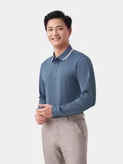 Áo Polo Dài Tay Phối Màu 5S Fashion Regularfit APD23003