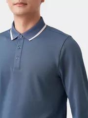 Áo Polo Dài Tay Phối Màu 5S Fashion Regularfit APD23003