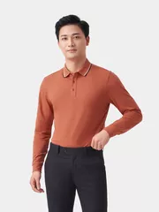Áo Polo Dài Tay Phối Màu 5S Fashion Trơn APD23005