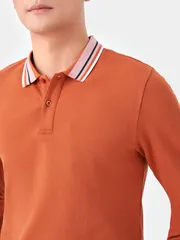 Áo Polo Dài Tay Cổ Phối Màu 5S Fashion Slim Fit APD23601