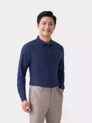 Áo Polo Dài Tay Nam Trơn 5S Fashion Slim Fit APD23602