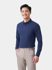 Áo Polo Dài Tay Nam Trơn 5S Fashion Slim Fit APD23602