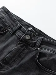 Quần Jean Nam 5S Fashion Màu Ghi Đen Regular QJE24013