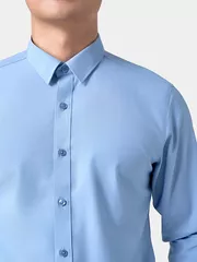 Áo Sơ Mi Nam Dài Tay 5S Fashion Màu Xanh Regular ASM24064