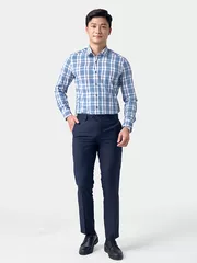 Áo Sơ Mi Nam Dài Tay 5S Fashion Kẻ Caro Slimfit ASM24053