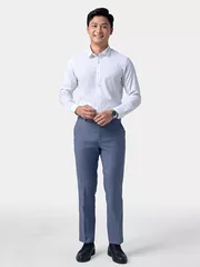 Áo Sơ Mi Nam Dài Tay 5S Fashion Màu Trắng Slimfit ASM24206