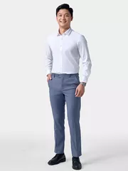 Áo Sơ Mi Nam Dài Tay 5S Fashion Màu Trắng Slimfit ASM24206