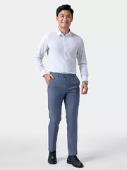 Áo Sơ Mi Nam Dài Tay 5S Fashion Màu Trắng Slimfit ASM24206