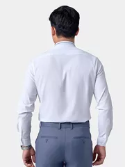 Áo Sơ Mi Nam Dài Tay 5S Fashion Màu Trắng Slimfit ASM24206
