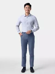 Áo Sơ Mi Nam Dài Tay 5S Fashion Trơn Basic Slimfit ASM24186