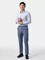 Áo Sơ Mi Nam Dài Tay 5S Fashion Trơn Basic Slimfit ASM24186