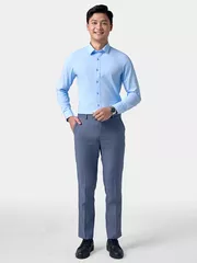 Áo Sơ Mi Nam Dài Tay 5S Fashion Xanh Aqua Slimfit ASM24211