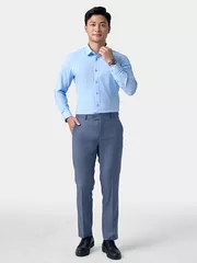 Áo Sơ Mi Nam Dài Tay 5S Fashion Xanh Aqua Slimfit ASM24211