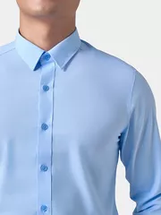 Áo Sơ Mi Nam Dài Tay 5S Fashion Xanh Aqua Slimfit ASM24211