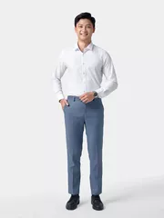 Áo Sơ Mi Nam Dài Tay 5S Fashion Màu Trắng Trơn Phom Slimfit ASM24207