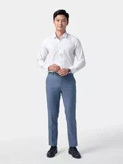 Áo Sơ Mi Nam Dài Tay 5S Fashion Màu Trắng Trơn Phom Slimfit ASM24207