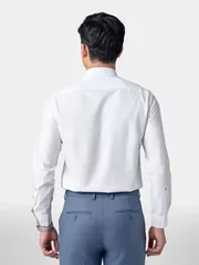 Áo Sơ Mi Nam Dài Tay 5S Fashion Màu Trắng Trơn Phom Slimfit ASM24207
