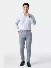 Áo Sơ Mi Nam Dài Tay Dệt Kẻ Ô Phom Casual Fit ASM24054