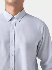 Áo Sơ Mi Nam Dài Tay Dệt Kẻ Ô Phom Casual Fit ASM24054